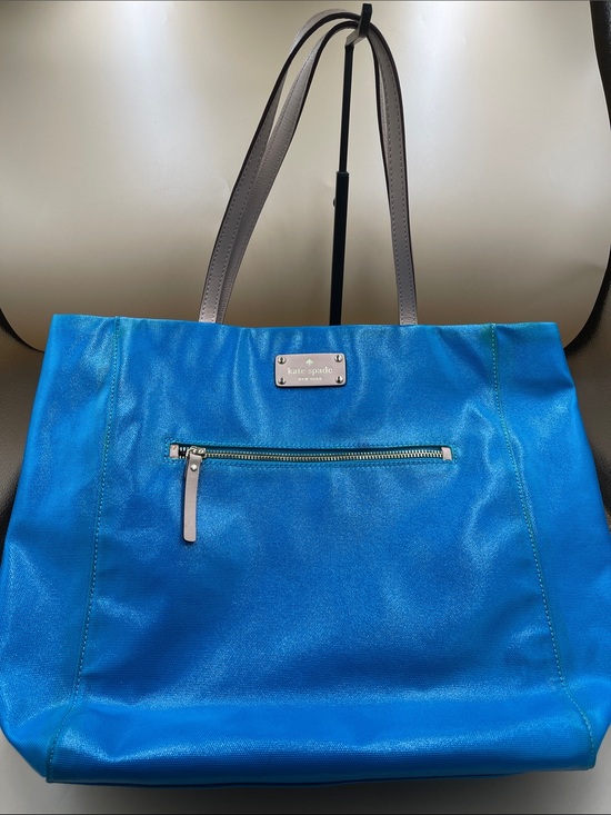 kate spade Handbags - kate spade Turquoise Blue Tote with Tan Straps
